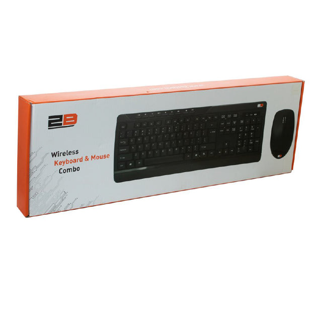 2B (KB443) Combo Wireless Keyboard and Mouse - Black