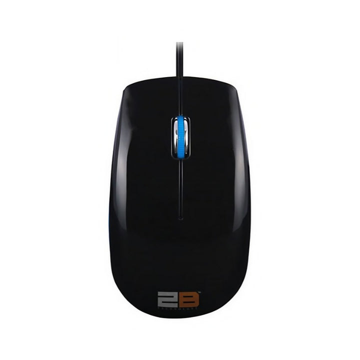 2B (MO16L) Optical Wired Mouse Piano Finishing - Blue/Black-_1eldabbah-الدباح