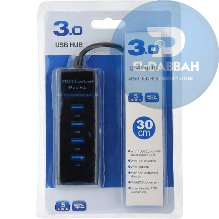 هاب KD USB 3.0 عدد 4 منافذ بسرعة 5Gbps مع LED
