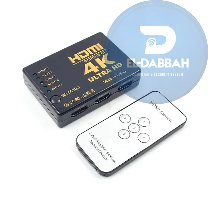 سويتش HDMI ‏5 منافذ بدقة 4K ألترا HD