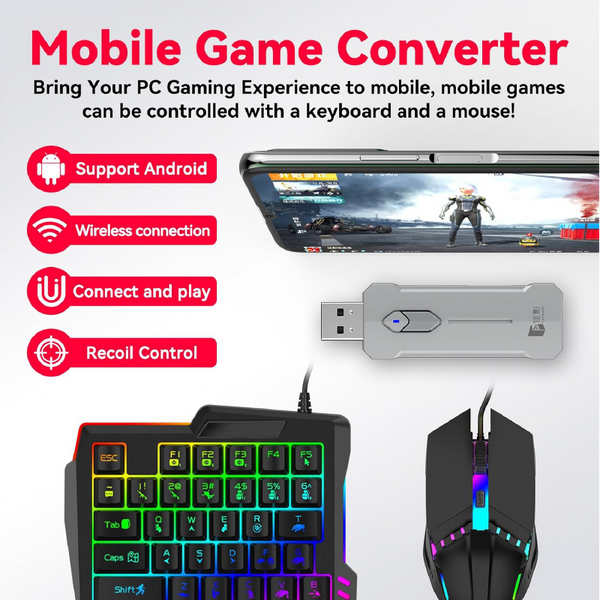 مجموعه ألعاب موبايل 5 في 1 (كيبورد + ماوس)بابجي - second