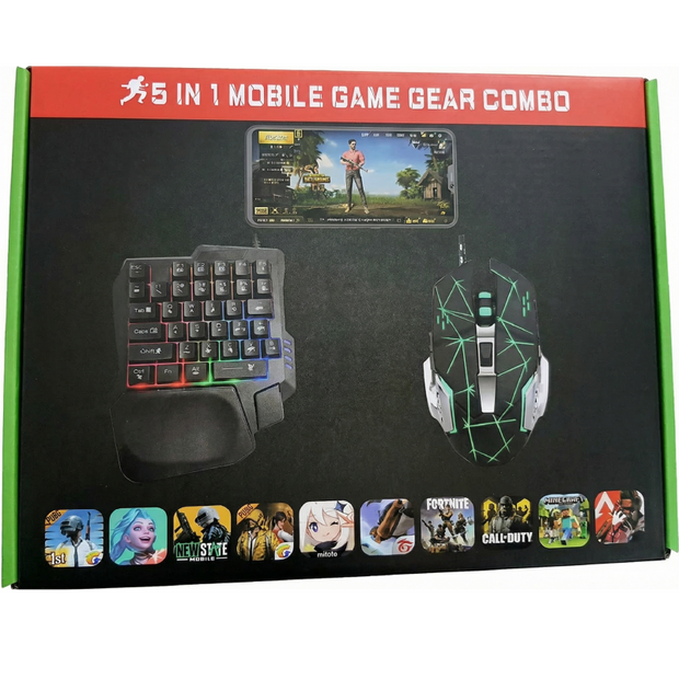 Generic X8 5-in-1 Mobile Gaming Combo Keyboard & Mouse Kit