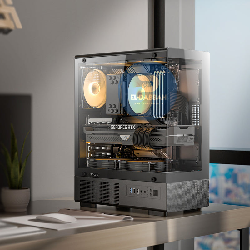 كيسة ألعاب ANTEC VCX300 مزودة بـ 5 مراوح ARGB بإضاءة RGB قابلة للتخصيص