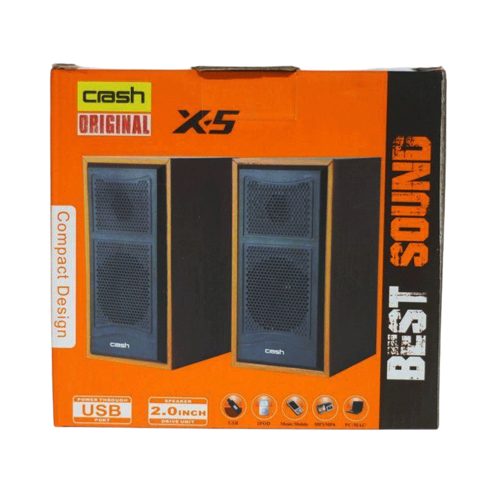 CRASH X5 LAPTOP SPEAKER-USB Speaker-Crash-Computer Accessories, COMPUTERS, Sound Systems-الدباح-El Dabbah