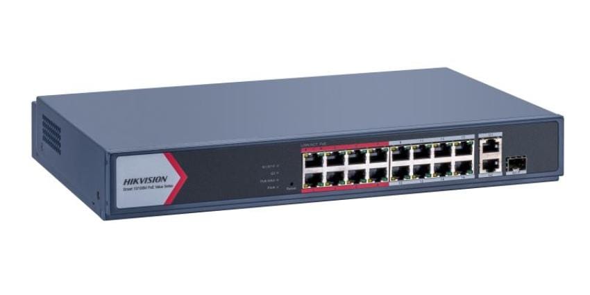 Hikvision DS-3E1318P-EI/M 16 Port 10/100 Mbps 2 UPLINK Smart Managed SWITCH-NETWORK SWITCH-Hikvision-[الدباح]-El Dabbah