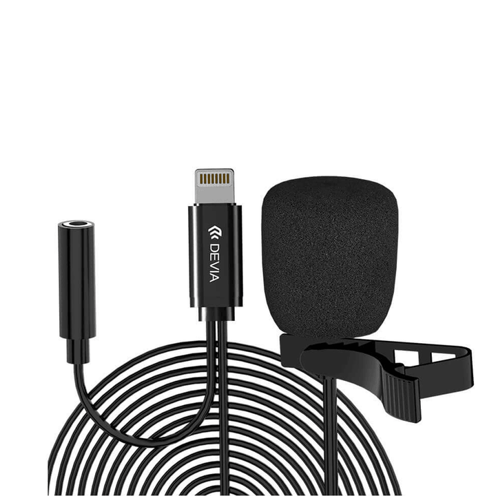 Devia MI33A EM063 Smart series wired Microphone Lightning - 1.5M - Black-MICROPHONE-Devia-Computer Accessories, COMPUTERS, Microphones-الدباح-El Dabbah