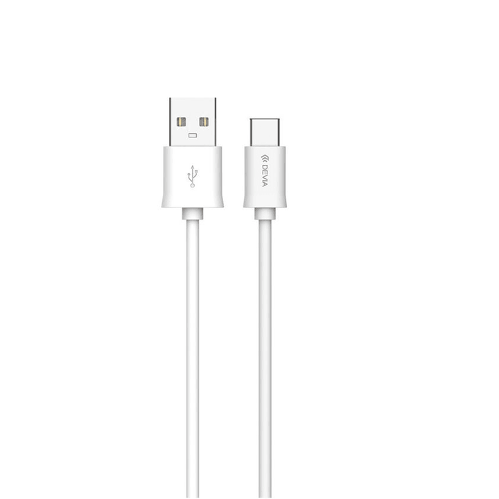 Devia - Smart cable Type C to USB for Android 1M - White-CABLE-Devia-Computer Accessories, COMPUTERS, OTHER, PC Cables-الدباح-El Dabbah