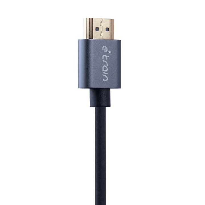 E-train (DC891) HDMI to HDMI Round Cable 4K 1.5M Gold Plated - Gray-HDMI Cable-E-train-Computer Accessories, COMPUTERS, HDMI Cable, PC Cables-الدباح-El Dabbah