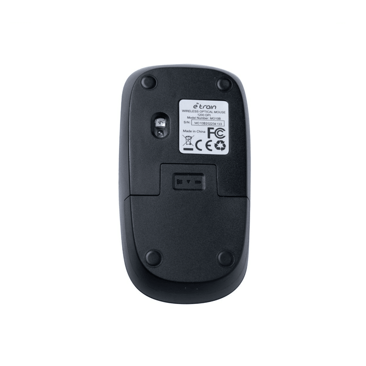 E-train (MO10B) Wireless Optical Mouse 1200DPI - Black-Wireless Mouse-E-train-Computer Accessories, COMPUTERS, Wireless Mouse-الدباح-El Dabbah