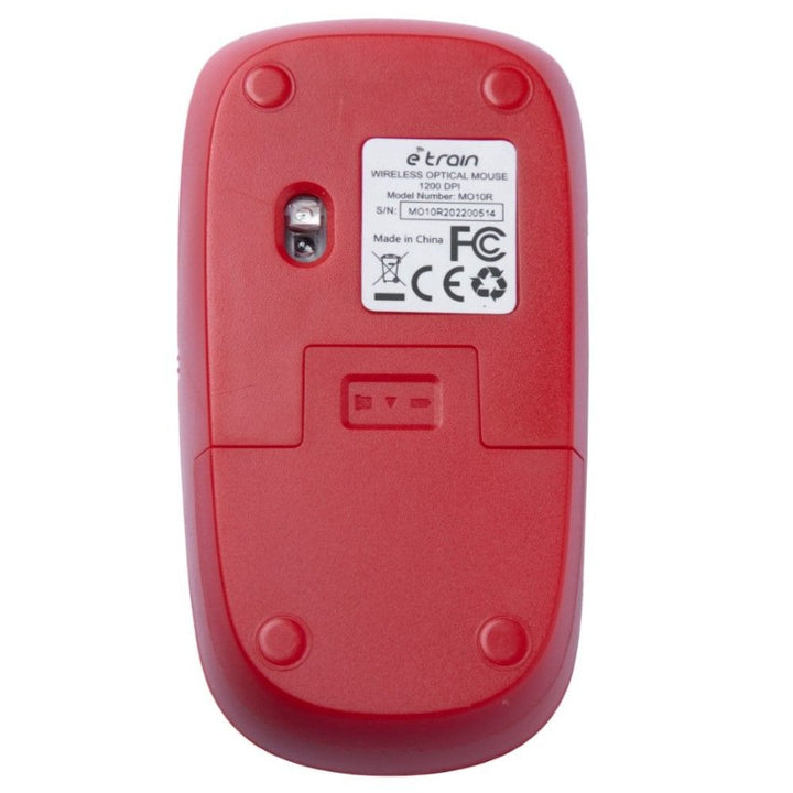 E-train (MO10R) Wireless Optical Mouse 1200DPI - Red-eldabbah-الدباح