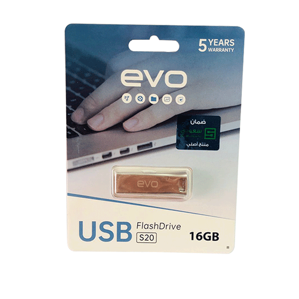 EVO S20 FLASH 16GB USB 2.0-Flash Memory-EVO-COMPUTERS, Flash Memory, storage-الدباح-El Dabbah