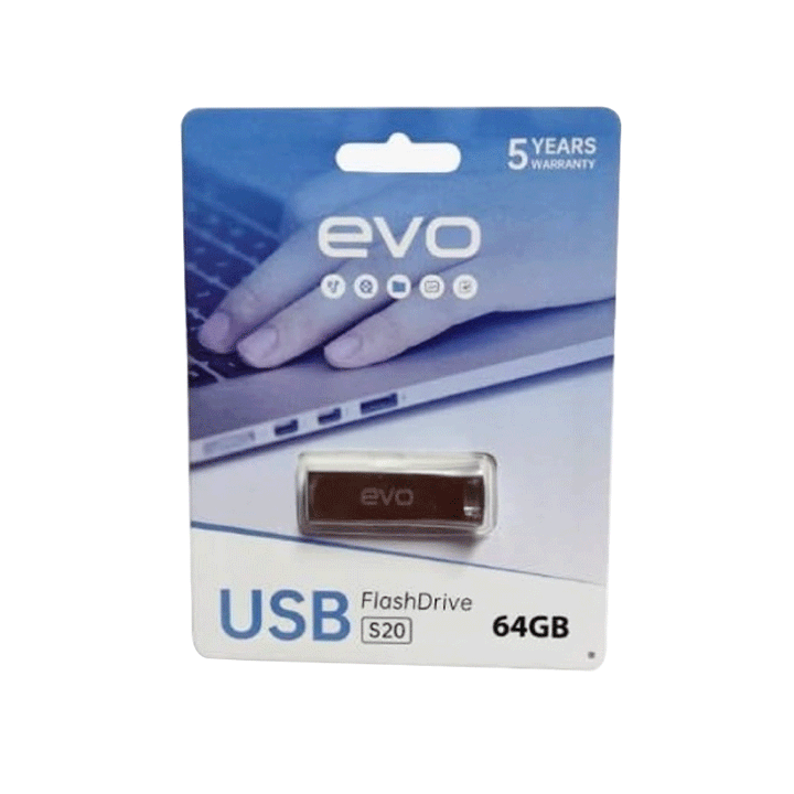 EVO S20 FLASH 64GB USB 2.0-Flash Memory-EVO-COMPUTERS, Flash Memory, storage-الدباح-El Dabbah