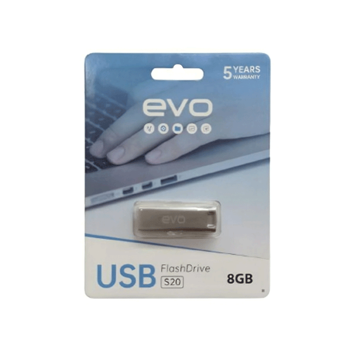 EVO S20 FLASH 8GB USB 2.0-Flash Memory-EVO-COMPUTERS, Flash Memory, storage-الدباح-El Dabbah