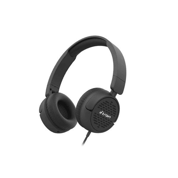 Etrain (HP63B) Wired Stereo Foldable Headphone With MIC 1.5M - Black-Headphone-E-train-Computer Accessories, COMPUTERS, Headphone-الدباح-El Dabbah