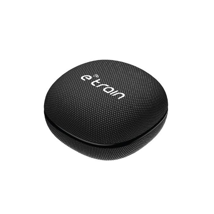 سماعات أذن لاسلكية E-train True Wireless بعلبة شحن قماش – أسود