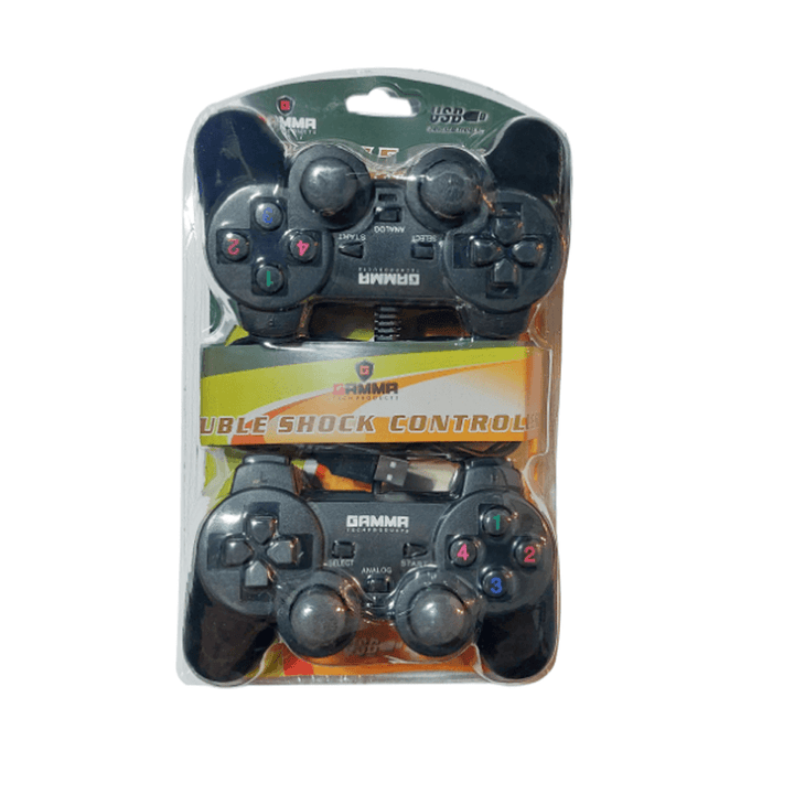 GAMMA GT-201 Double Gamepad Black-Controller-GAMMA-Computer Accessories, COMPUTERS, Gamepad-الدباح-El Dabbah