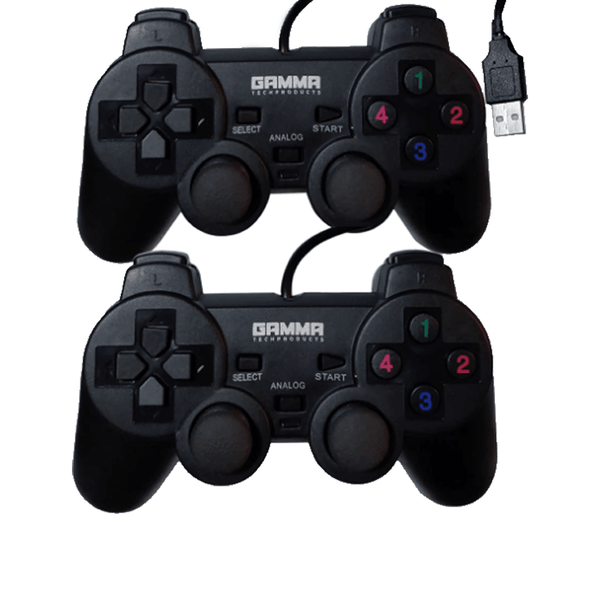 GAMMA GT-201 Double Gamepad Black-Controller-GAMMA-Computer Accessories, COMPUTERS, Gamepad-الدباح-El Dabbah