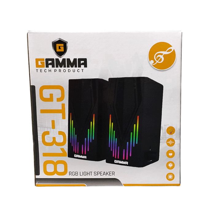 GAMMA GT-318 RGB USB Speaker-USB Speaker-GAMMA-Computer Accessories, COMPUTERS, Sound Systems-الدباح-El Dabbah