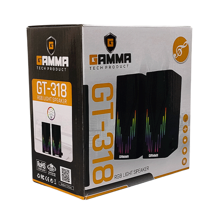 GAMMA GT-318 RGB USB Speaker-USB Speaker-GAMMA-Computer Accessories, COMPUTERS, Sound Systems-الدباح-El Dabbah