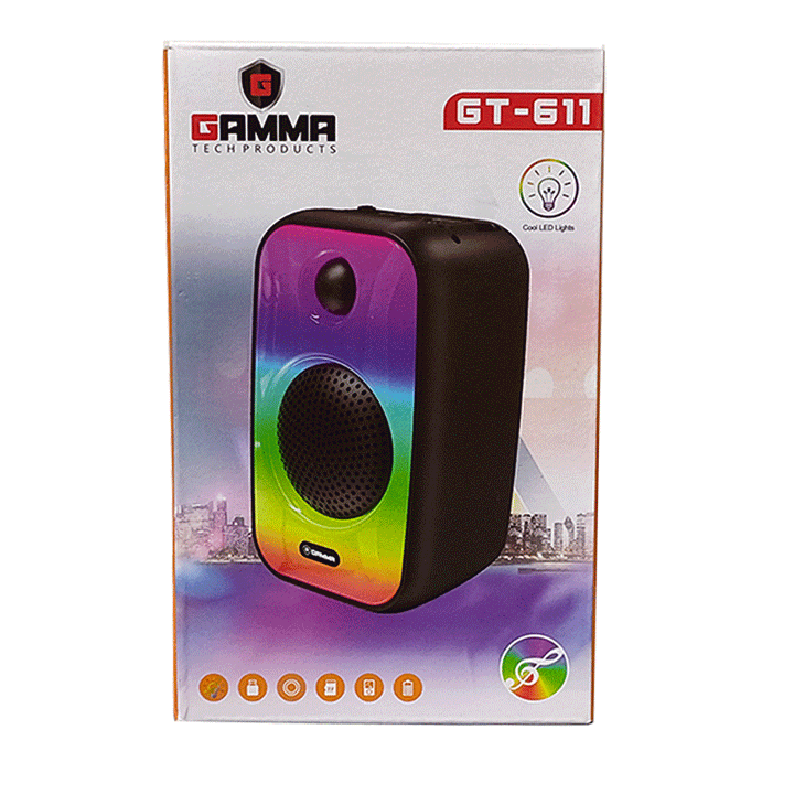 GAMMA GT-611 RGB - BT - FM - Bluetooth Speaker-USB Speaker-GAMMA-Computer Accessories, COMPUTERS, Sound Systems-الدباح-El Dabbah