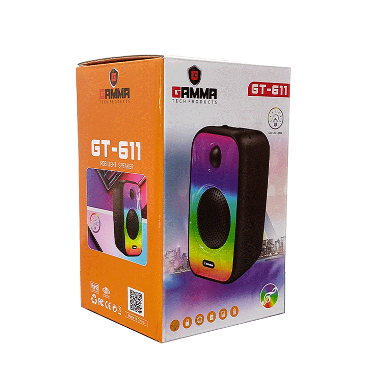 GAMMA GT-611 RGB - BT - FM - Bluetooth Speaker-USB Speaker-GAMMA-Computer Accessories, COMPUTERS, Sound Systems-الدباح-El Dabbah