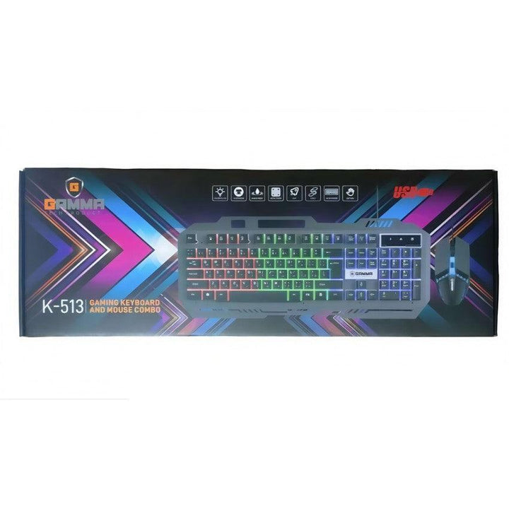 GAMMA K513 RGB GAMING COMBO KEYBOARD AND MOUSE METAL-eldabbah-الدباح