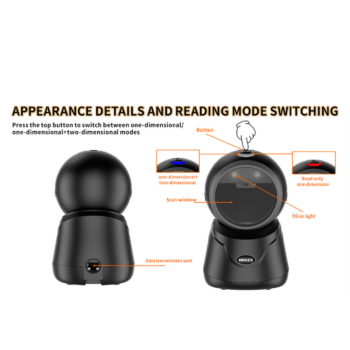 HENEX KD-6052/2D Desktop Barcode Scanner – El Dabbah