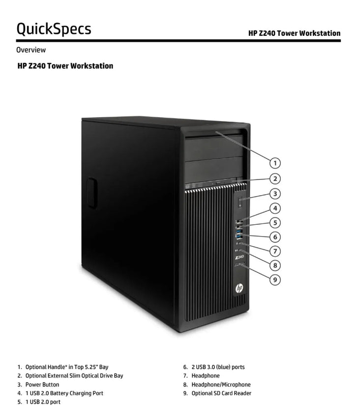 HP Z240 Workstation Tower PC - Intel Xeon - 4GB DDR4 - No Hard (USED)-----الدباح ستور”استعمال خارج اوريجينال”" -eldabbah--