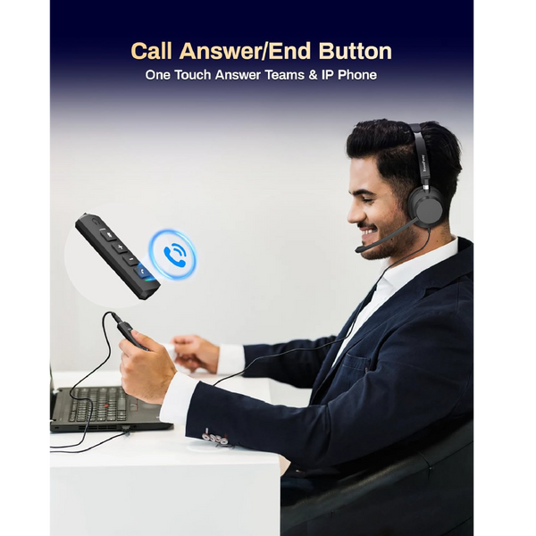 سماعة رأس ستيريو USB للكمبيوتر بخاصية عزل الضوضاء – متوافقة مع PC وMac - second