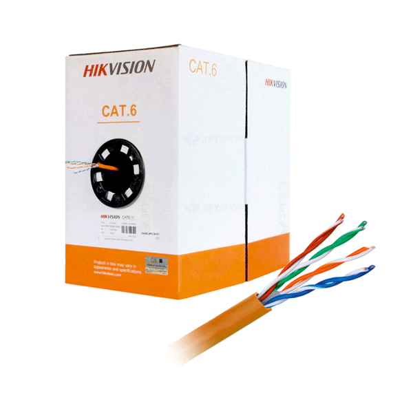 Hikvision DS-1LN6-UU CAT6 Network Cable 305M Orange-CABLE CAT6-Hikvision-NETWORK, Network Cable-الدباح-El Dabbah