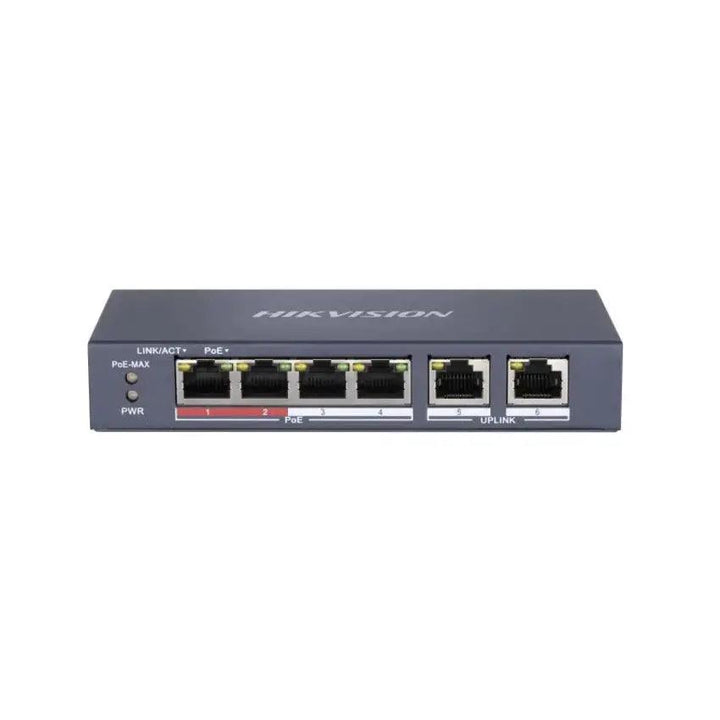 Hikvision DS-3E0106P-E/M 4-PORT Switch POE-POE Switch-Hikvision-NETWORK, switch poe-الدباح-El Dabbah