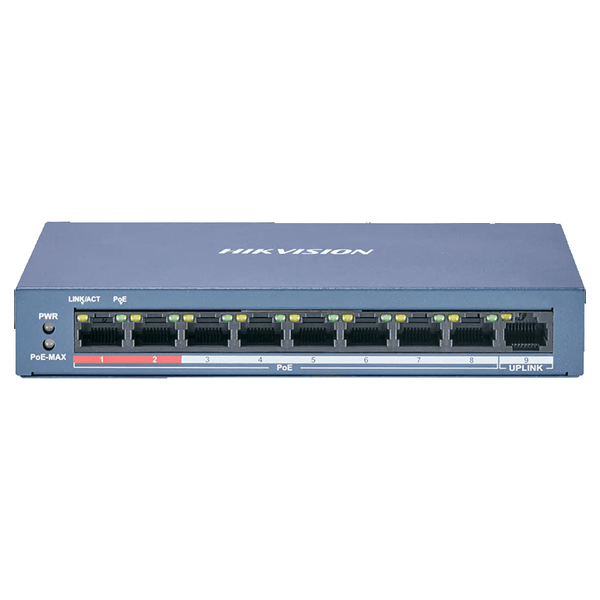 Hikvision DS-3E0109P-EM(C) 8 Port 10/100 Mbps 1 UPLINK 1× 10/100 Mbps RJ45 port POE SWITCH-POE Switch-Hikvision-NETWORK, switch poe-الدباح-El Dabbah