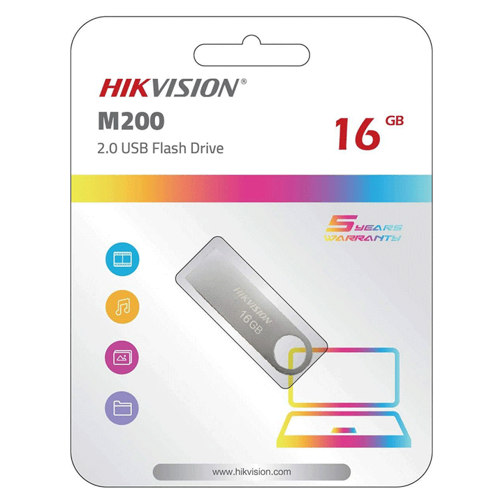 Hikvision M200 FLASH 16GB USB 2.0-Flash Memory-Hikvision-COMPUTERS, Flash Memory, storage-الدباح-El Dabbah