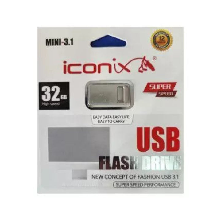 ICONIX SE-15 FLASH 32 GB USB 3.0” محرك أقراص ايكونيكس فلاشة 64 فلاشة يو اس بي Iconix Mini-3.1 32 جيجابايت (فضي)” شركة الدباح--eldabbah