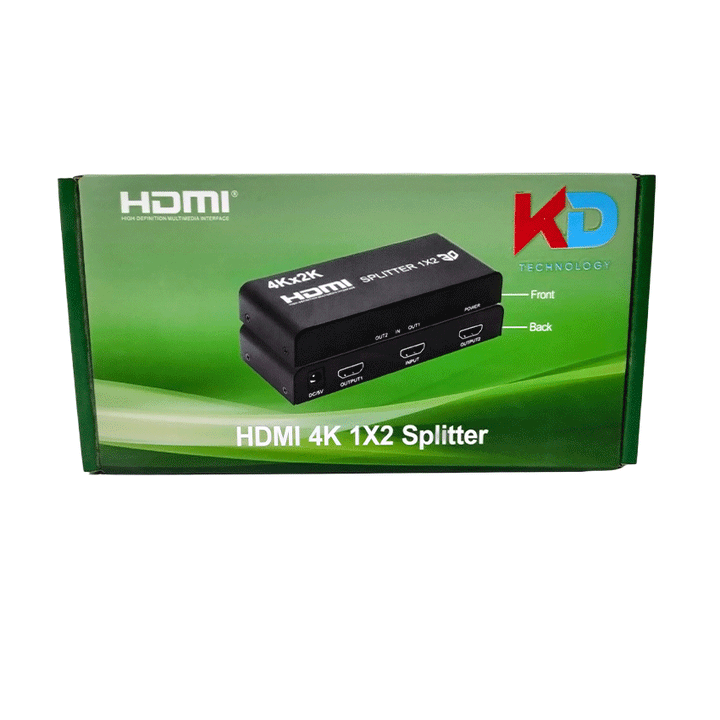 KD 2-PORT HDMI SPLITTER 4K Green-HDMI SPLITTER-KD-Computer Solutions, COMPUTERS, Monitor Splitter-الدباح-El Dabbah