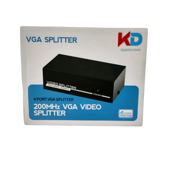 KD 4-PORT VGA SPLITTER-VGA SPLITTER-KD-Computer Solutions, COMPUTERS, Monitor Splitter-الدباح-El Dabbah