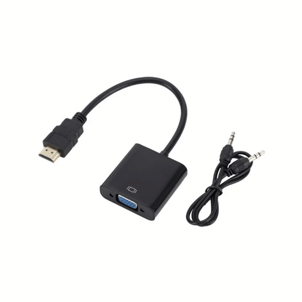 KD HDMI to VGA+Audio Convert Black+white-Converter-KD-Computer Solutions, COMPUTERS, Converters & Connectors-الدباح-El Dabbah