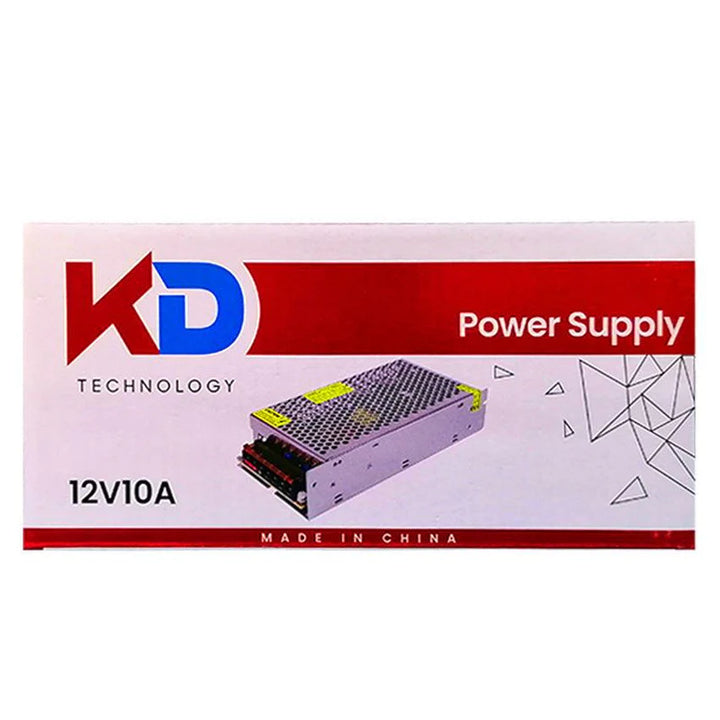KD Power Supply 12V 10A-Power Supply-KD-Security & Surveillance Accessories, SECURITY SYSTEMS-الدباح-El Dabbah
