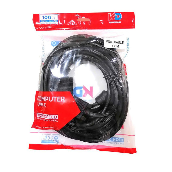 KD VGA Cable 10M Black-VGA Cable-KD-Computer Accessories, COMPUTERS, PC Cables, VGA Cable-الدباح-El Dabbah