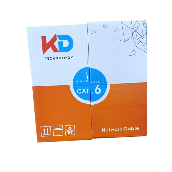 كابل شبكة KD CAT6 طول 100 متر – لون برتقالي