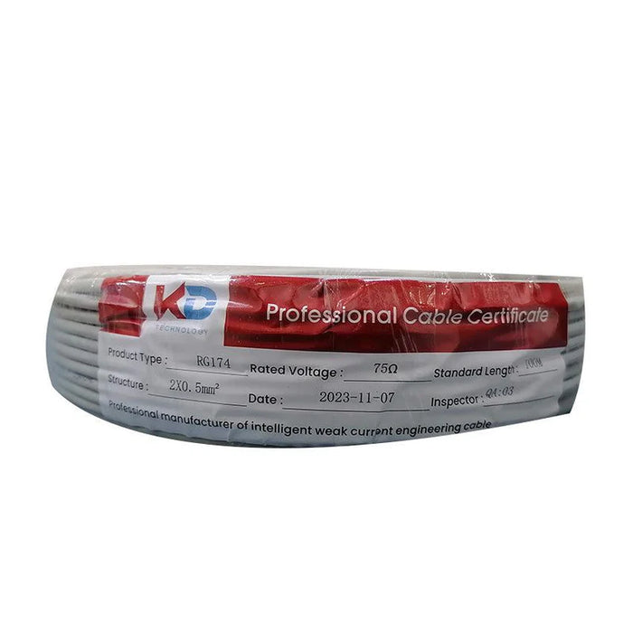كابل كواكسيل KD RG174 بطول 100 متر