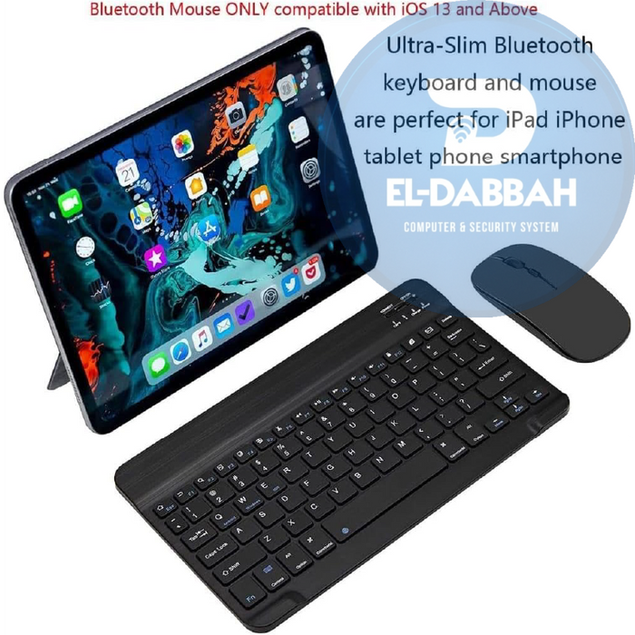 طقم KD BT-01 كيبورد Mini وماوس لاسلكي Bluetooth قابل للشحن
