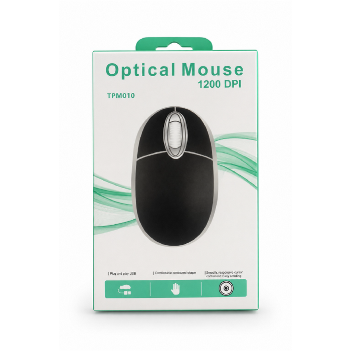 ماوس KD TPM010 سلكي USB عدد 3 أزرار أسود