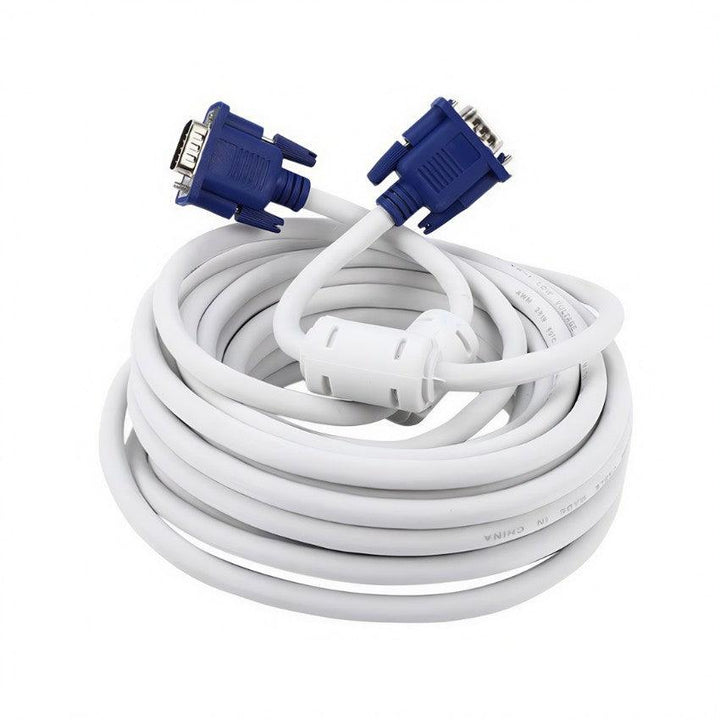 KD VGA Cable 10M White cable with blue plug-eldabbah-الدباح