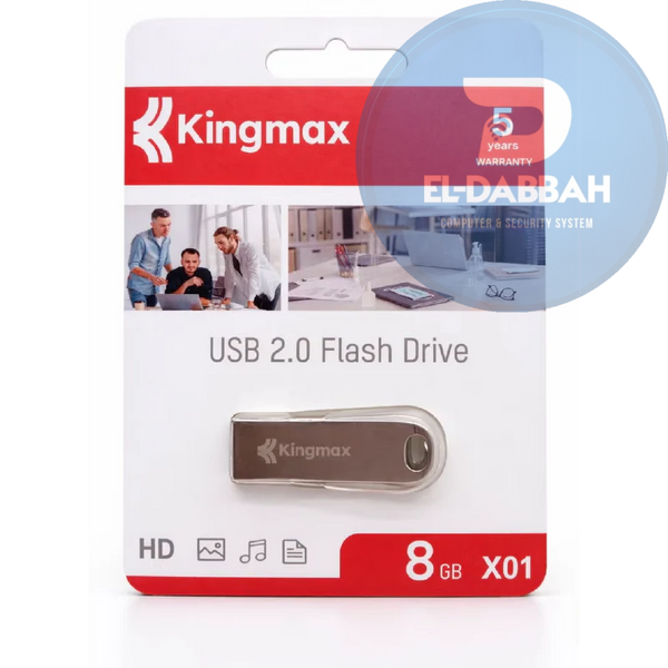 Kingmax Metal X01 فلاش ميموري معدنية سعة 8 جيجا – USB 2.0 – تصميم أنيق ومتين لنقل وتخزين البيانات