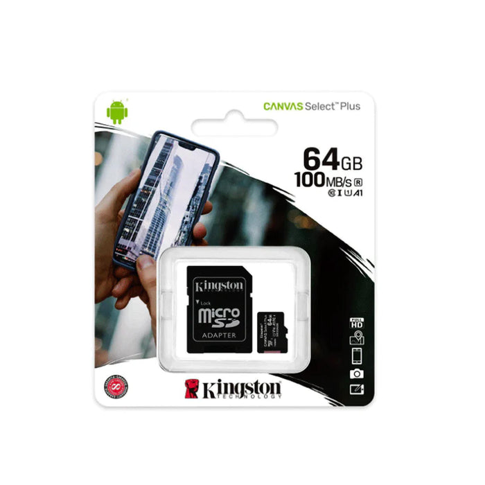 Kingston Canvas Select Plus 64GB Class 10 Micro SD Memory Card