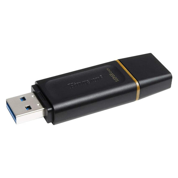 Kingston FLASH 128GB Black USB 3.2 original-Flash Memory-Kingston-COMPUTERS, Flash Memory, storage-الدباح-El Dabbah