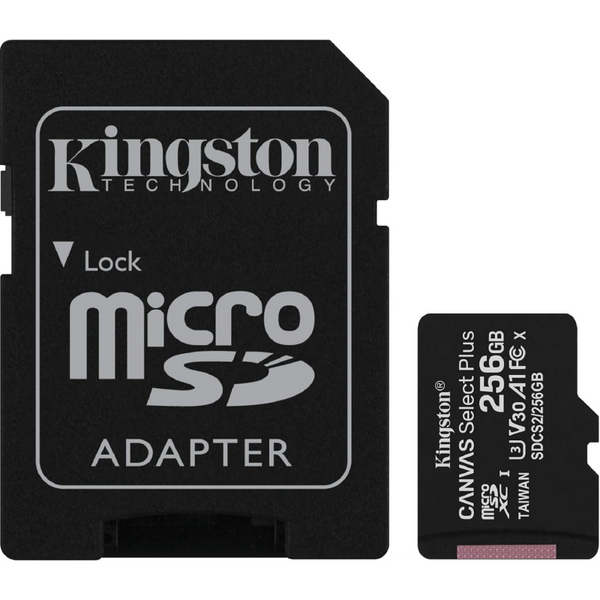 كارت ميموري Kingston Canvas Select Plus سعة 256GB فئة Class 10 MicroSD