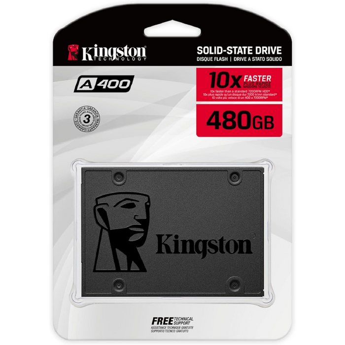 Kingston A400 SSD داخلي، سعة 480 جيجابايت، SATA، جديد