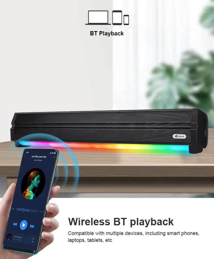 Kisonli LED802 Bluetooth Soundbar Speaker--الدباح ستور----”" -eldabbah--